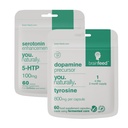 Serotonin- och dopamintillskott | Mood Support Supplement - 2-månaders leverans | Serotonin Supplement 5-HTP + Dopamin Booster Tyrosine | Naturligt humör Boosters