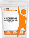 BulkSupplements.com Calcium BHB Powder - Beta HydroxyButyrate Powder, Keto Supplement - Unflavored & Gluten Free, 1.5g per Serving, 500g (1.1 lbs) (Pack of 1)