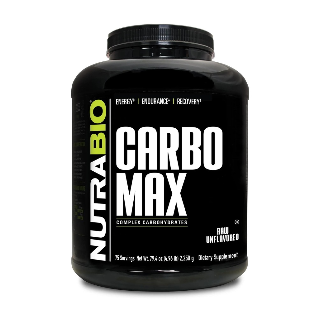 NutraBio CarboMax Maltodextrin Powder - Kolhydratpulver för hållbar energi - Kalori Rich för muskel- och viktökning - Osmakad - 5 pund, 75 portioner
