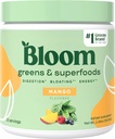 Bloom Nutrition Superfood Greens Powder, Digestive Enzymes w / Probiotics & Prebiotics, Gut Health, Bloating Relief för kvinnor, Chlorella, 15 SVG (15 portioner (Pack of 1), Mango)