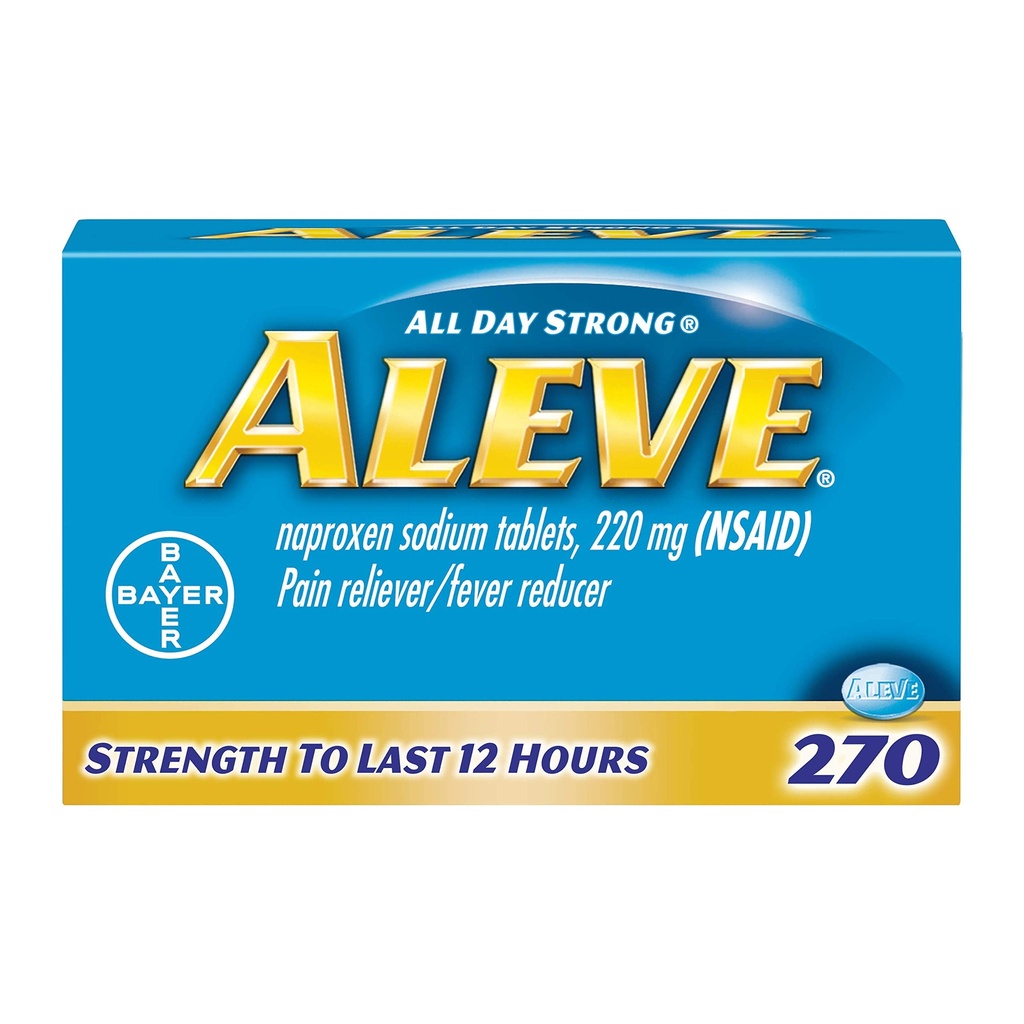 Aleve Caplets, Naproxen Sodium 220 mg (NSAID), Smärta Reliever / Feber Reducer, # 1 ortopedisk kirurg rekommenderad, 270 greve