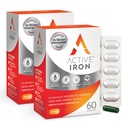 Active Iron Supplement 25mg - Kliniskt bevisad för att öka järn- och energinivåer - Gentle, icke-konstiperande, högt absorberad - 120 kapslar