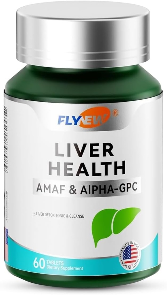 Liver Health, Detox & Repair, Liver Support Made in USA, NADH & Alpha-GPC, PQQ, L-Theanine, GMP, 60 Tablets