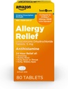 Grundläggande vård 24 timmars allergilindring, leocetirizindihydroklorid tabletter, 5 mg Antihistamin för Sneezing, Runny Nose, Itchy Nose eller Throat och Itchy, Watery Eyes, 80 Count Pack
