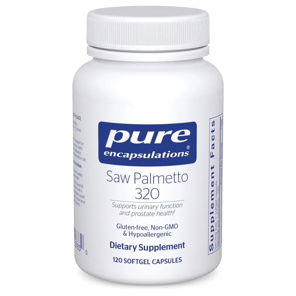 Rena inkapslingar såg Palmetto 320 - fettsyror och andra viktiga näringsämnen för att stödja metabolism och urinfunktion - med Saw Palmetto Extract - 120 Softgel kapslar