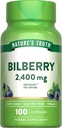 Naturens Sanning Bilberry extrakt kapslar | 2400mg | 100 greve | Non-GMO & Gluten fri tillägg