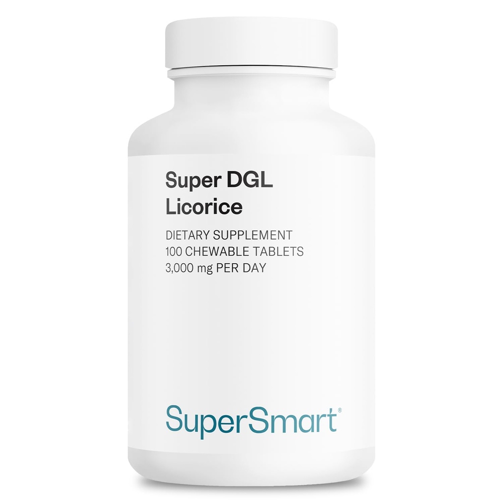 SUPERSMART - DGL 3,000 mg per dag - Gut Health - Extrakt av Liquorice Root för gastrointestinal hälsa | Non-GMO & Gluten Free - 100 Chewable tabletter