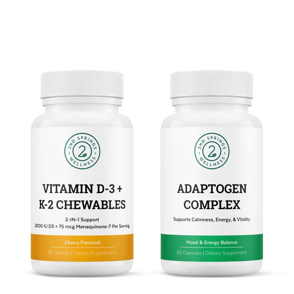 Adaptogen Komplex & Vitamin D3+K2 Chewables Bundle