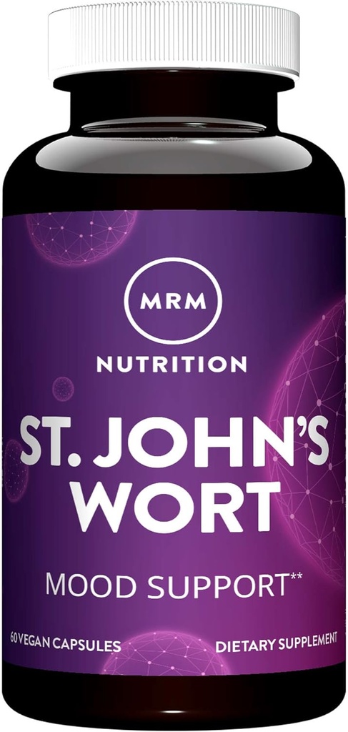 MRM Nutrition St John's Wort | 0,3% Hypericin 450mg | humör + välbefinnande stöd | Glutenfri + Vegan | 60 kapslar