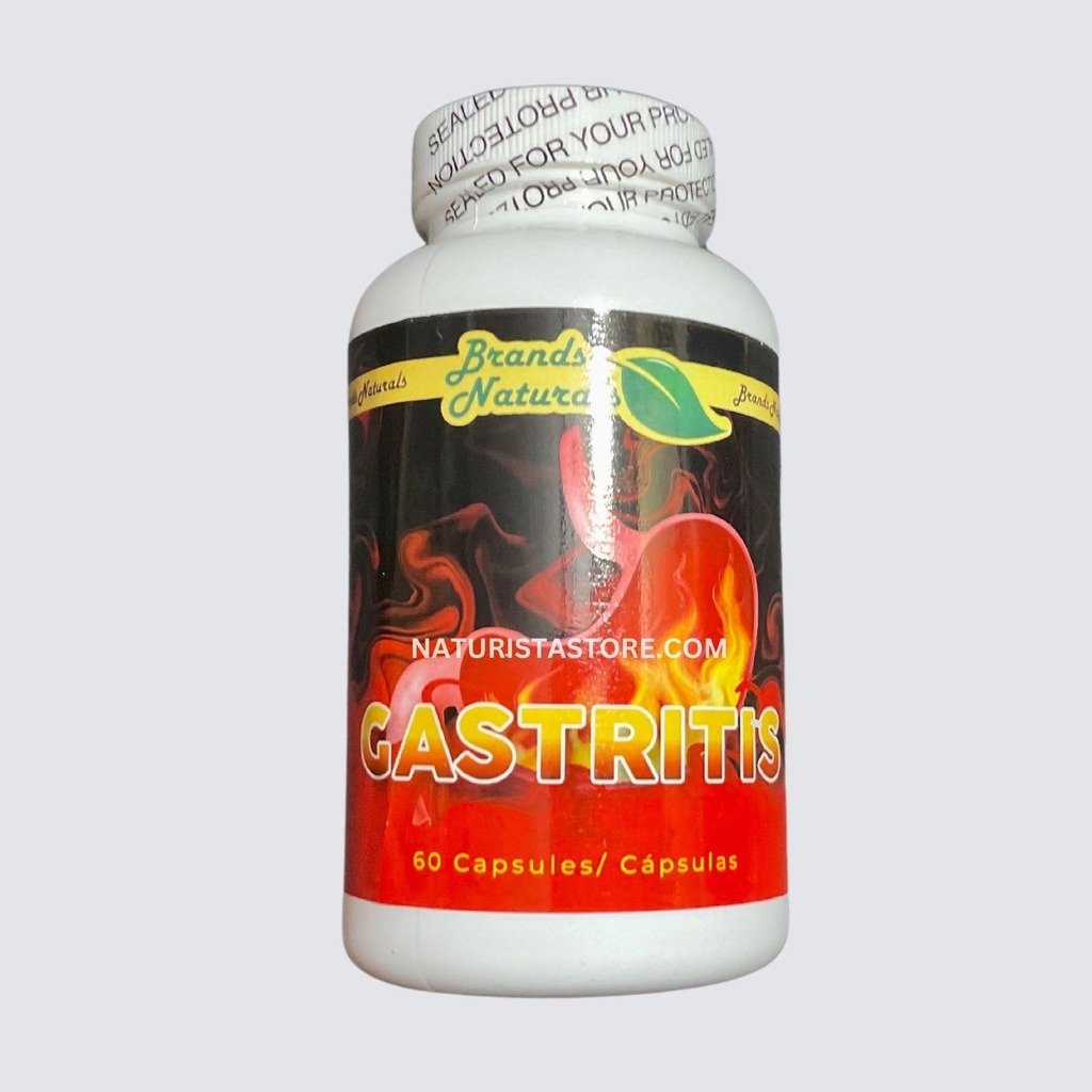 Generiska varumärken Naturals Gastric Ulcers (Úlceras Garstricas y Heridas) 100% naturliga 60 kapslar 500MG