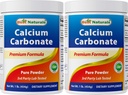 2 Pack - Bästa Naturals Calcium Carbonate Powder 1 pund (Total 2 pund) - Food Grade
