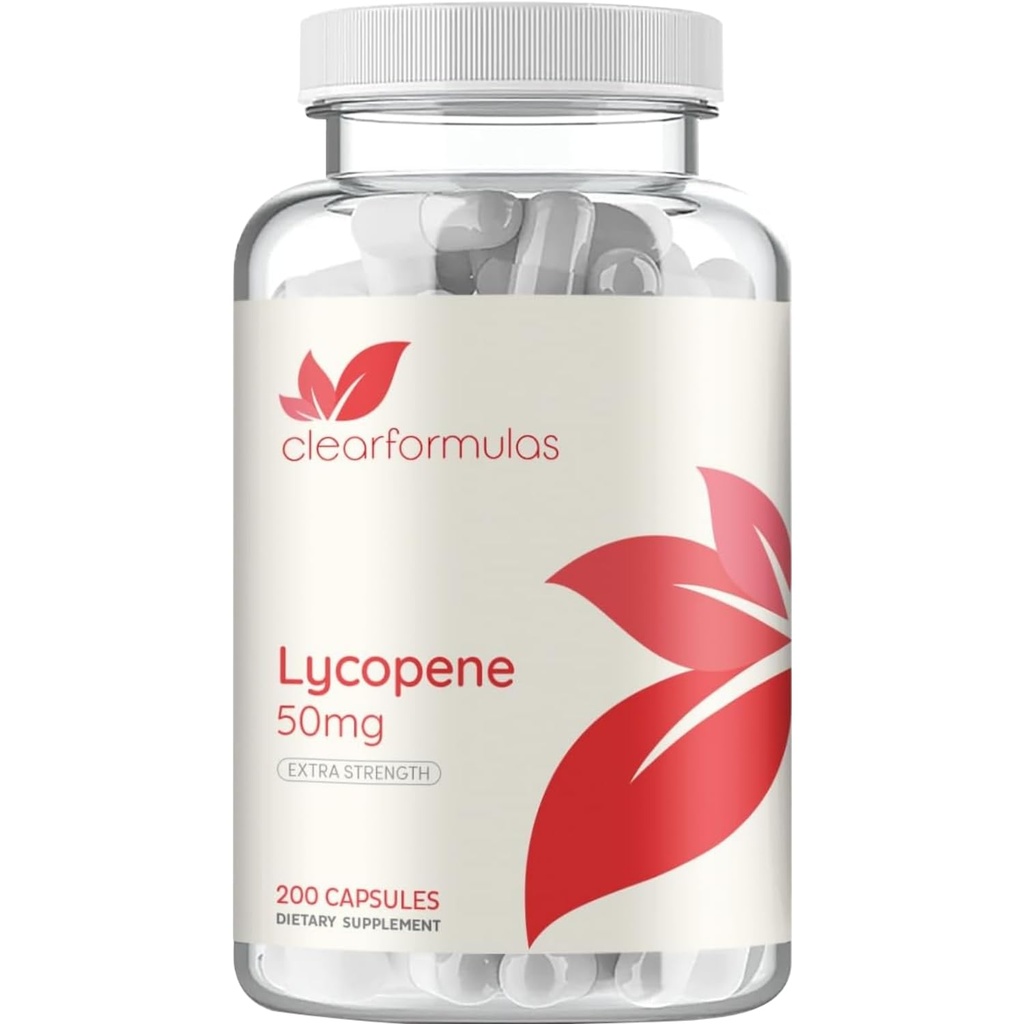 Tomato Based Lycopene Supplement - Extra Strength Lycopene 50mg Non-GMO Super Potent Antioxidant och Carotenoid Heart and Prostate Health Supplement för Män - Tillverkad i ett CGMP US Lab (200 portioner)
