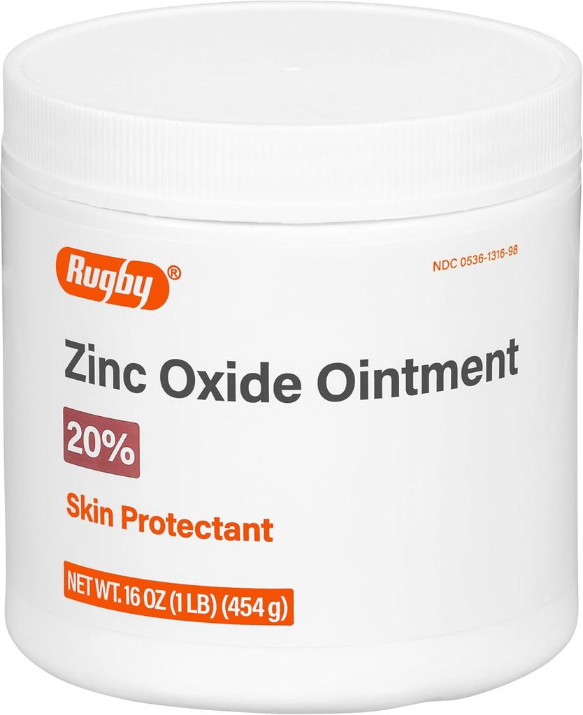 Rugby Zink Oxide Ointment Skin Protectant - 20% - 16 Oz (1lb) (454 g) (1 Pack)