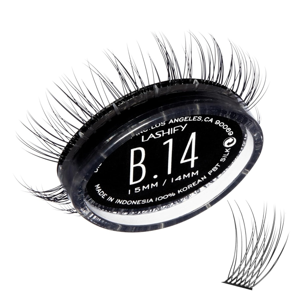 Lashify Bold 14mm Gossamer DIY Eyelash Extensions Refill, Black, Easy False Eyelashes för en naturlig look