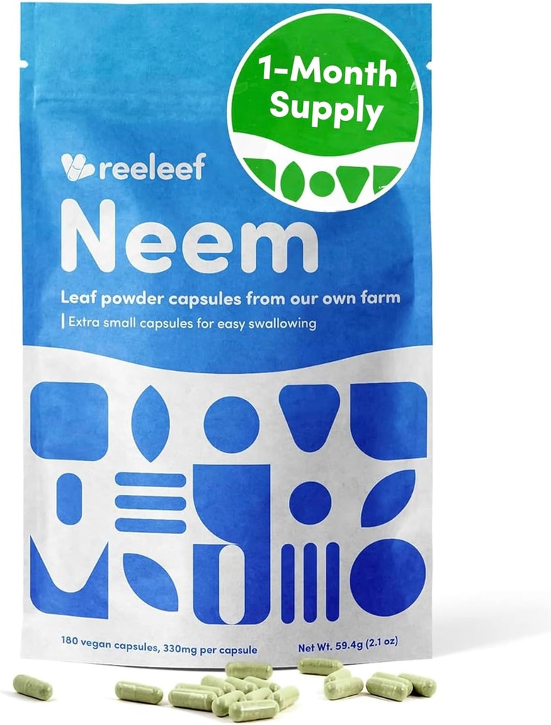 Rena Herbal Neem Leaf kapslar - 180 greve 330 mg - Inga tillsatser - Vegan