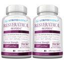 Godkänd Science® Resveratrol - 1000 mg Trans Resveratrol - 250 mg polyfenol - 98% Purity Level - Inkluderar Bioperine® - 380 Vegan Friendly Capsules - 2 flaskor