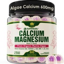 Plant Based Calcium Gummies 600mg med vitamin D3 K2, Magnesium, Zink för benstyrka, Sugar Free Calcium Supplements for Women & Men (Certified Vegan) från Sustainably Organic Red Algae - 60 Counts