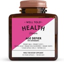 Anti-Aging Skin Support Supplement - Well Told Health Age Defier med organisk Amla, Cacao och Resveratrol från organiska druvor - Non-GMO + Vegan (60 kapslar)