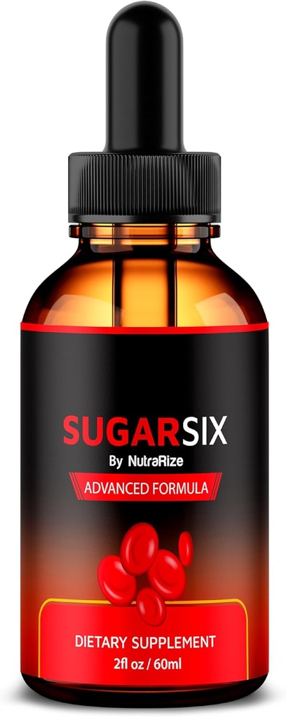 NutraRize SugarSix Drops, Officiell Sugar Six Liquid Formel, All Natural Support för stabila och hälsosamma nivåer, Premium Dropper för att upprätthålla bra cirkulation, Sugar Six Review (30 portioner)