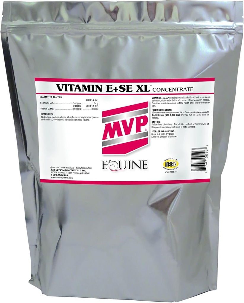 Vitamin E/SE XL (10lb) Koncentrerad formel för att stödja hälsosam muskelfunktion hos hästar
