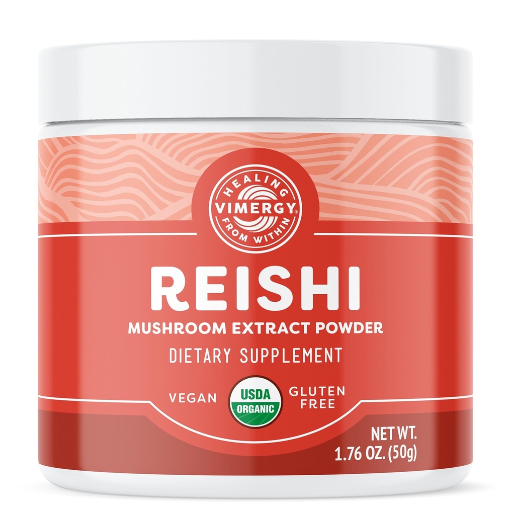 Vimergy Reishi Powder - Superfood Cellular Support * - Fördelar Immunhälsa * - USDA Certified Organic, Vegan, Paleo-Friendly, Gluten-Free - 33 portioner