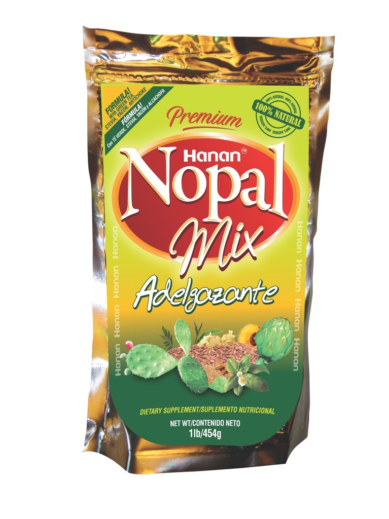 Nopal Mix Linaza Plus Adelgazante | 100% Natural High Fiber Blend | 1lb / 454g | Viktkontroll, Naturligtvis hjälper till att rensa kolon, förbättrad matsmältning och ökad energi