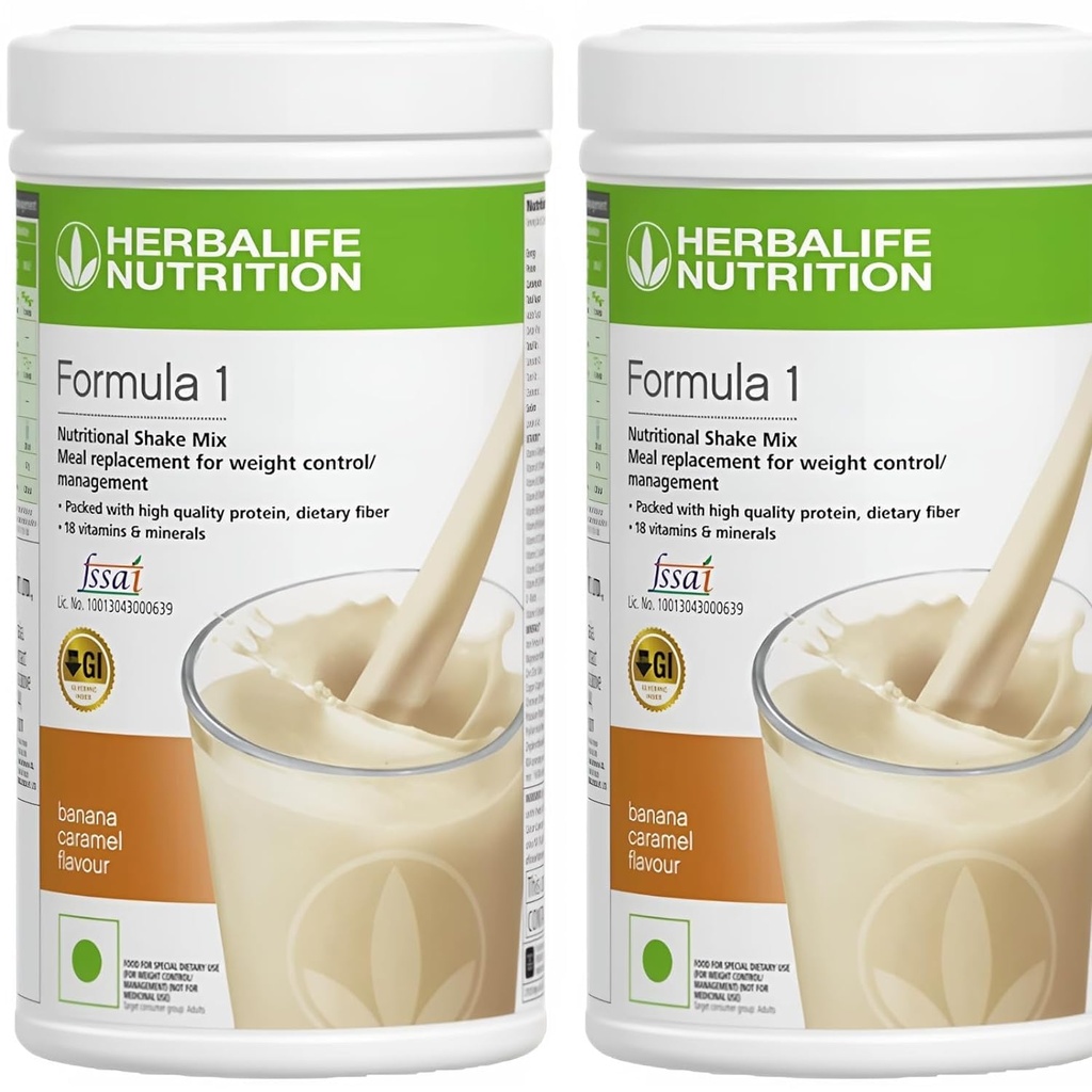 Herbalife Formel 1 Nutritional Shake Mix - Pack på 2, 500 g varje - Herbalife Shake - Herbalife Protein Powder - Herbalife Weight Loss Meal Replacement (Banana - Banana)