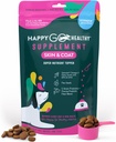 Skin & Coat Supplements for Dogs | Dog Itching Skin Relief & Promotes Shiny Skin Coat for Dogs | Rich in Omega 3 All-Natural Ingredients Tasty Kibble Dog Food Topper | 60 Count Pack