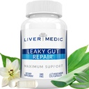 Leaky Gut Repair Natural Gut Health Supplement Glutamine Organic Slippery Elm NAG Marshmallow Root Aloe Vera MSM Quercetin Bromelain främjar Digestive Ease, Gut Wellness 1000mg 60 Caps