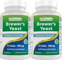 Bästa Naturals, Brewers Yeast, 7-1/2 Grains med vitamin B1, Vitamin B2, 1000 mg 240 tabletter (240 greve av 2))