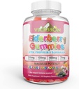 Black Sambucus Elderberry Gummies med Propolis & Echinacea + Vitamin C Antioxidant Flavonoids Immune System Booster för Kid & Adult Vegan Friendly | Raspberry smaksatt. 100 greve