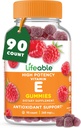 Livlig vitamin E Gummies | 268mg | Stor smak vitamin E-tillskott | Hud, ögonhälsa och immunfunktionsstöd | VIT E för vuxna, män, kvinnor | 90 Gummies
