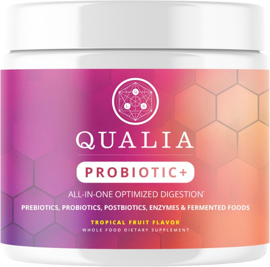 Qualia Probiotic - 28 Science-Backed Spore Probiotics, Prebiotika och Postbiotika. Total Gut Support. Soothes Digestive obehag. Etiskt ursprung. Främjar tillväxten av Akkermansia. 1 månads leverans