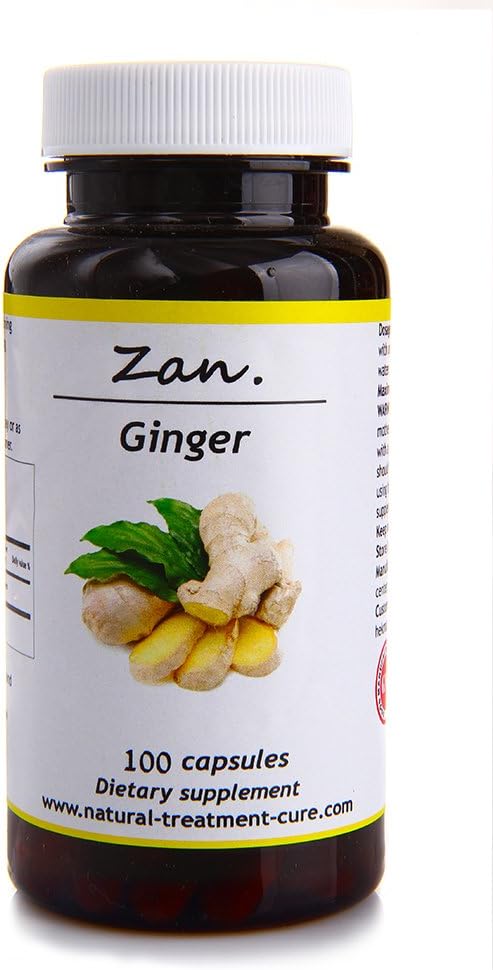 Hekma Center Pure Ginger Root - Zingiber Officinalis - 100 kapslar minskar illamående - Vegan