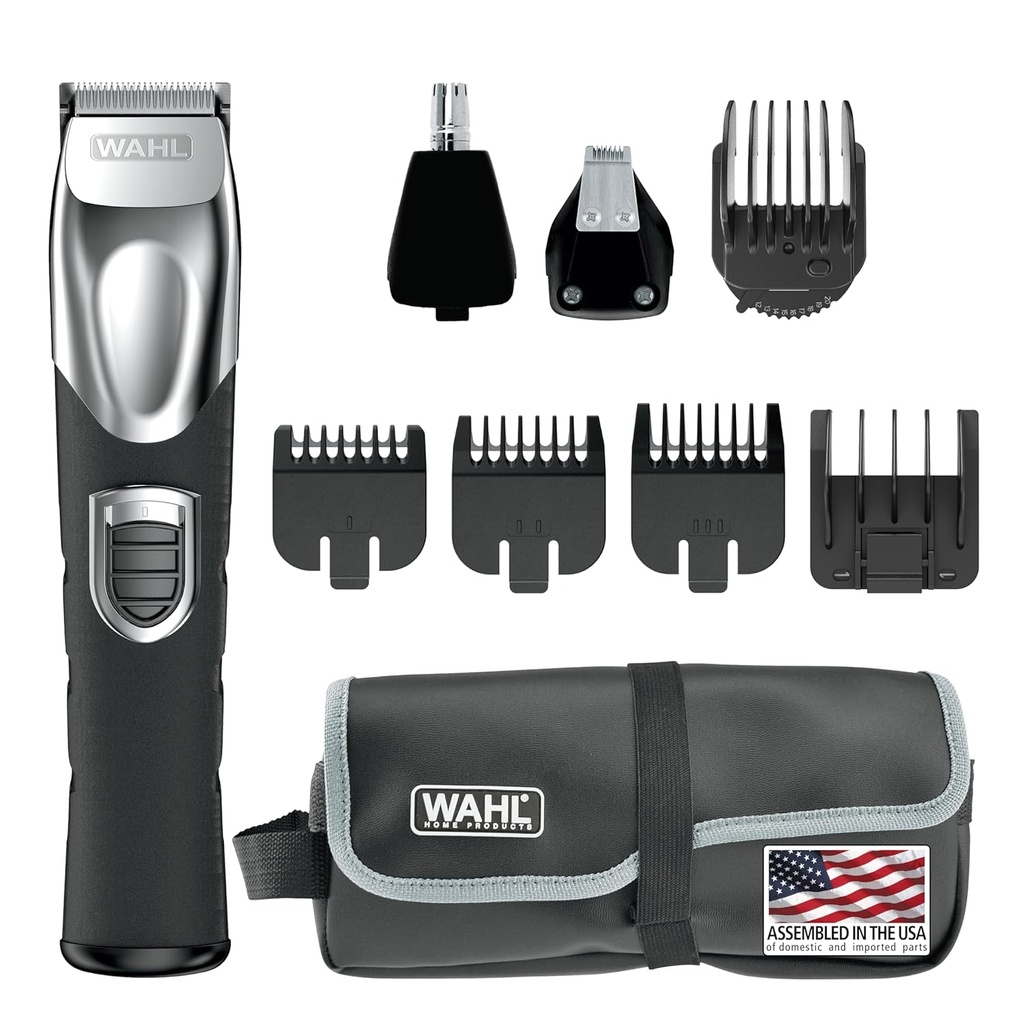 Wahl USA Rechargeable Lithium Ion All in One Beard Trimmer för Män med detaljer och öra och näshår Trimmer Attachment - Model 9854-600B