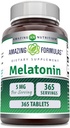Fantastiska formler Melatonin 5 Mg Tablets Supplement | Non-GMO | Gluten Free | Made in USA (365)