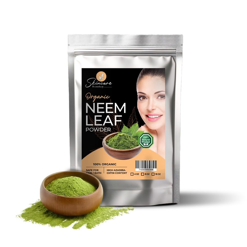 Organisk Neem Leaf Powder för hud, hår och bad - ren och naturlig | Förbättrar glöd - 1 pund