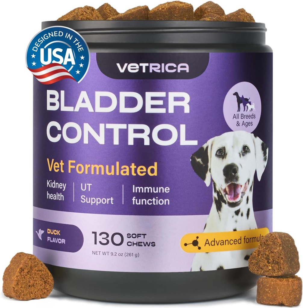 Dog UTI Support - Bladder Control Cranberry Chews - Dog Cranberry Supplement för urinväg, Bladder & Kidney Health - Cranberry D-Mannose Soft Treats för hundinkontinens - Hälsosam blåsa