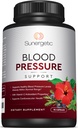 Premium Blood Pressure Support Supplement för hjärt- och hjärthälsa med vitlök, Hawthorn & Hibiscus (90 kapslar)