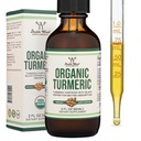 Gurkmeja Curcumin med Black Pepper Drops - Organic Turmeric Supplement Drops 1,180mg - 2FL OZ, 60 portioner (med Black Pepper Seed, Ginger, Rosemary och Sage) för gemensamt stöd av Double Wood