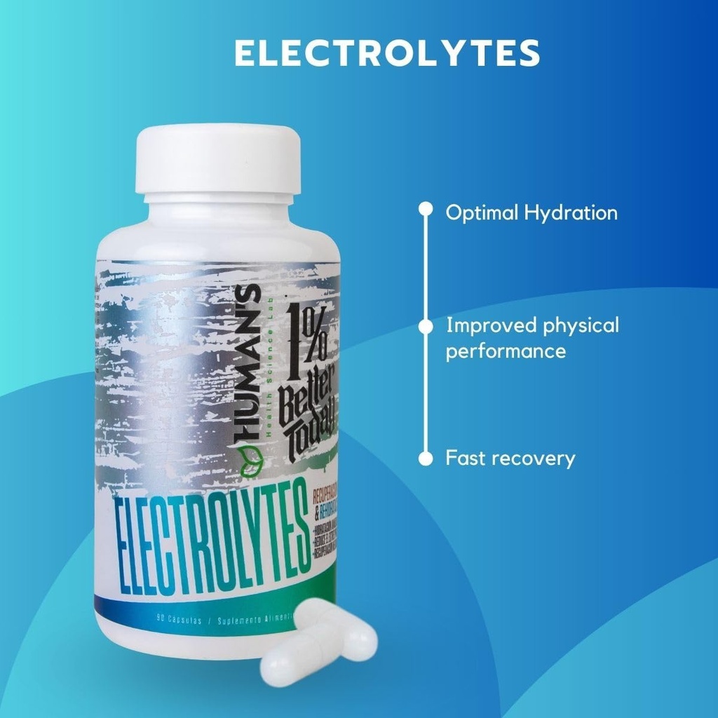 Humans LAB Health Electrolyte Complex Capsules, Advanced Hydration, Physical Performance and Recovery Support, 90 Capsules