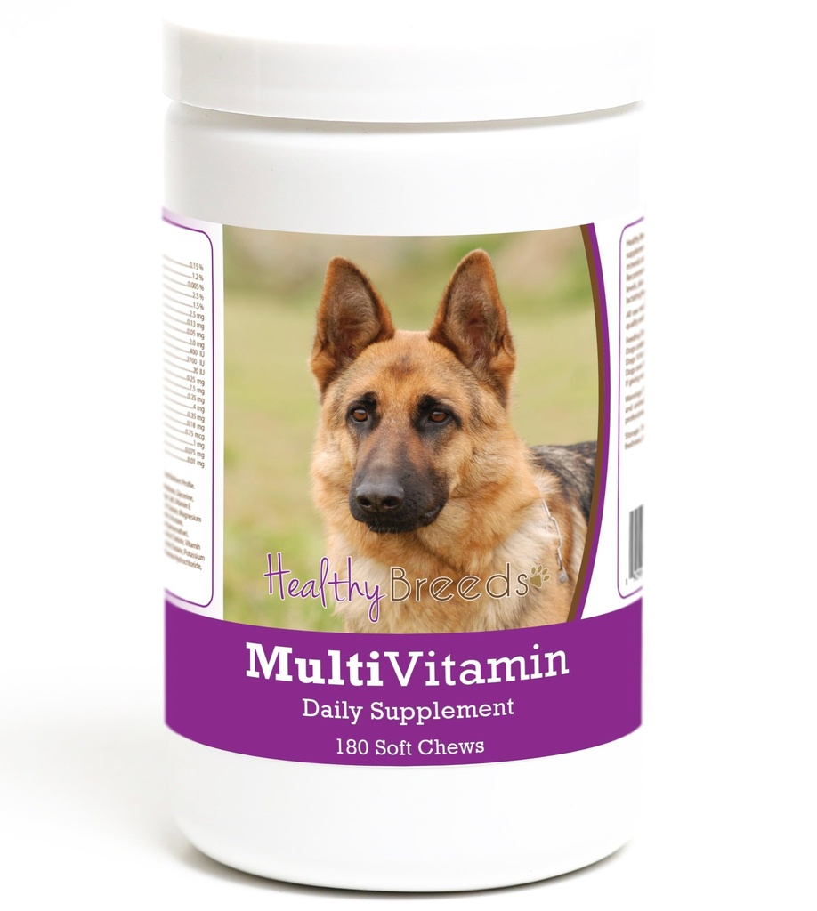 Hälsosamma raser tyska Shepherd Multivitamin Soft Chew för hundar 180 greve