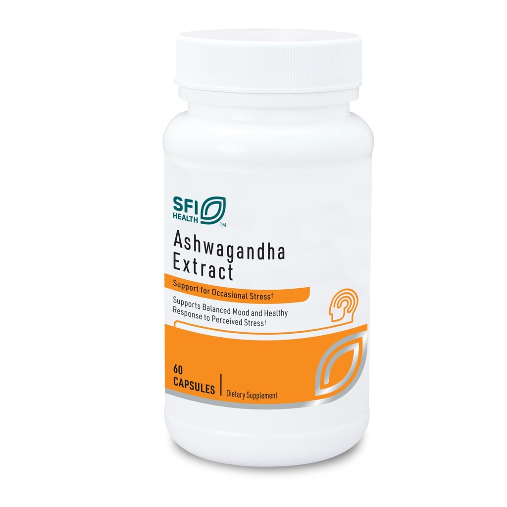 SFI Health Klaire Labs Ashwagandha Extract 300mg - Ashwagandha Supplement to Promote Memory, Cognitive Function & Healthy Stress Response - Hypoallergenic Ashwagandha Root Extract (60 Capsules)