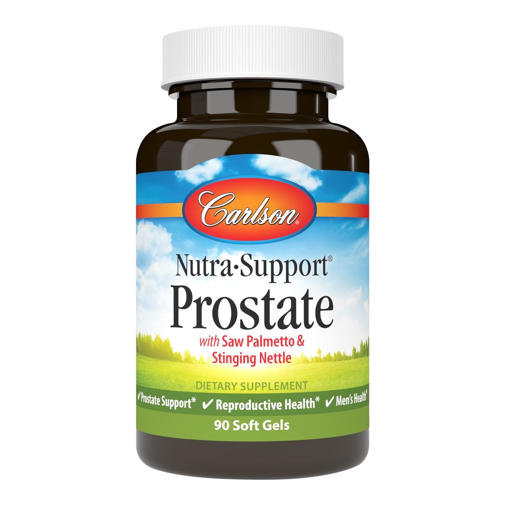 Carlson - Nutra-Support Prostate, med Saw Palmetto & Stinging Nettle, Prostate Support, Reproduktiv hälsa och Mäns hälsa, 90 Softgels