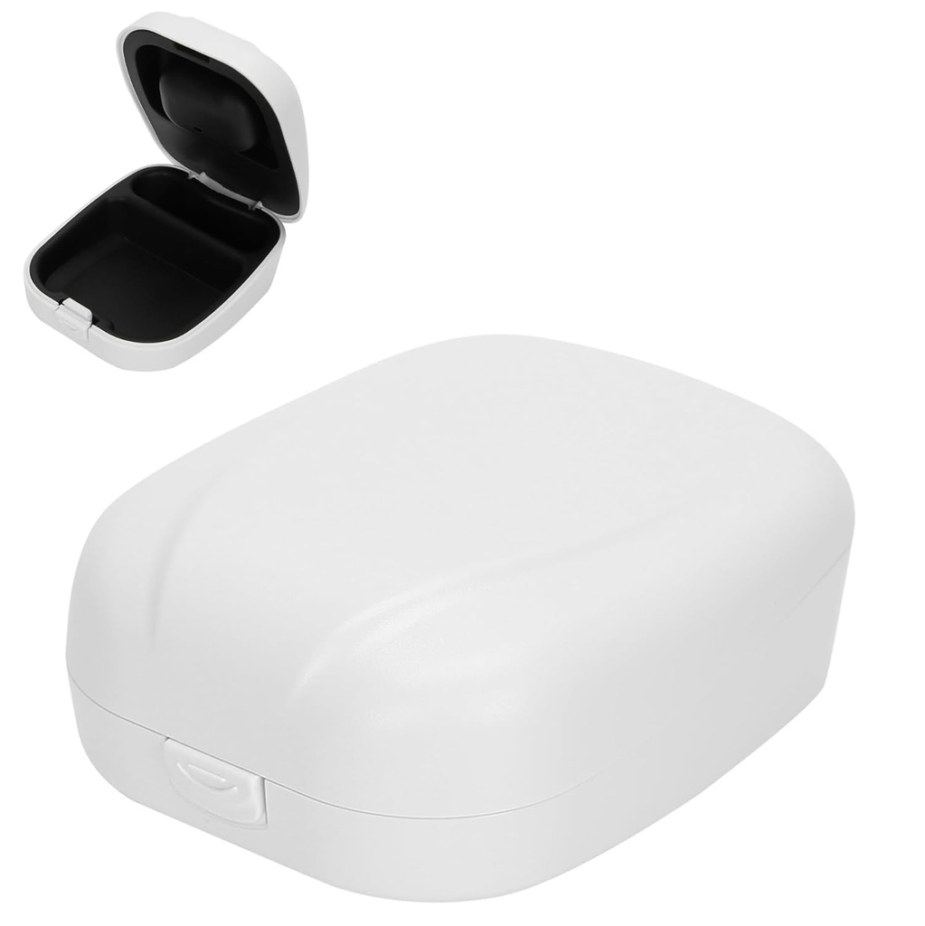 Bakom-The-Ear Hearing Aid Case,Waterproof Drop Resistance Storage Box Portable Protective Box Hearing Aid Container för lagring av hörapparater (White)