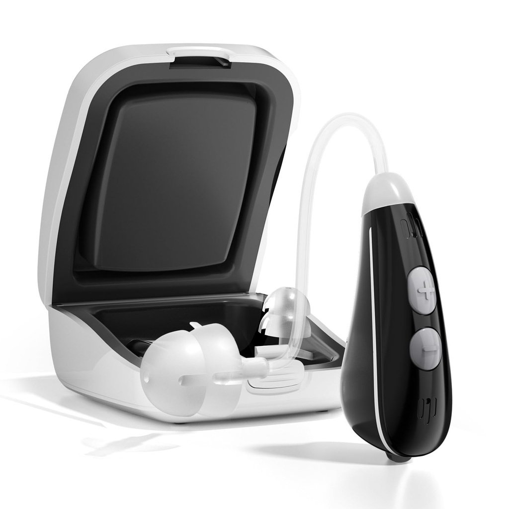 Ceretone Hearing Aids for Seniors - Nexus OTC Hearing Aids med Superior Sound, Discreet & Light Weight, Great Gift, Black