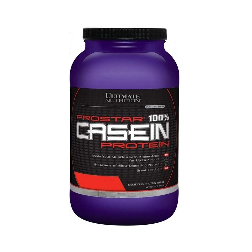 Ultimate Nutrition Prostar Micellar och Hydrolyzed Casein Protein Powder - Fett Gratis Övernattning Muskeltillväxt och Återhämtning med BCAA, 2 pund, Strawberry