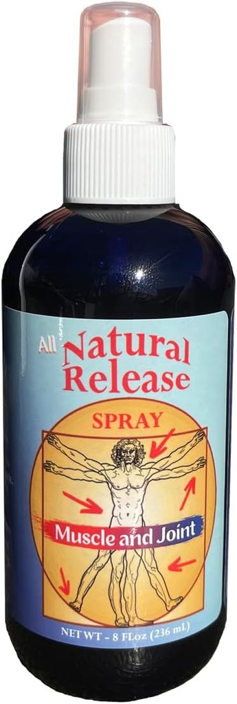 Natural Release Muscle & Joint Spray för människor - för öm rygg / knän / HIPS, Night Cramps, värk, stammar, obehag - Fast Acting, Menthol Free (8 oz)