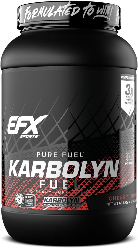 EFX Sports Karbolyn Bränsle | Fast-Absorberande kolhydratpulver | Carb Load, hållbar energi, snabb återhämtning | Stimulant Free | 37 portioner (Cherry Limeade)