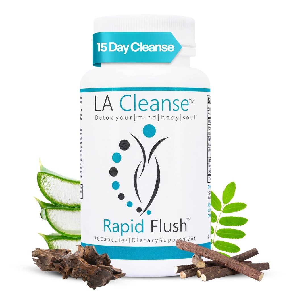 15 Day Cleanse och Detox - Rapid Flush 15 Day Gut Cleanse för Detox, Colon Cleanse, Colon Broom Gut Support - Förbättra Digestion med Cascara Sagrada, Senna Leaf, Psyllium Husk - Capsules 30 Count